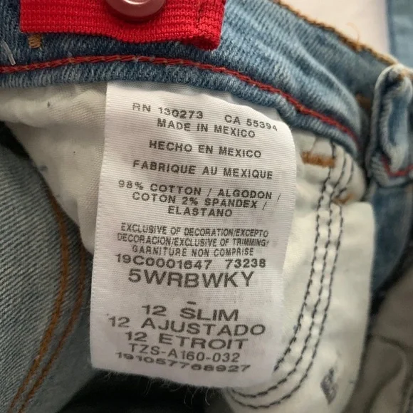 Wrangler Boy's Denim Jeans Size 12 Slim - Picture 5 of 6